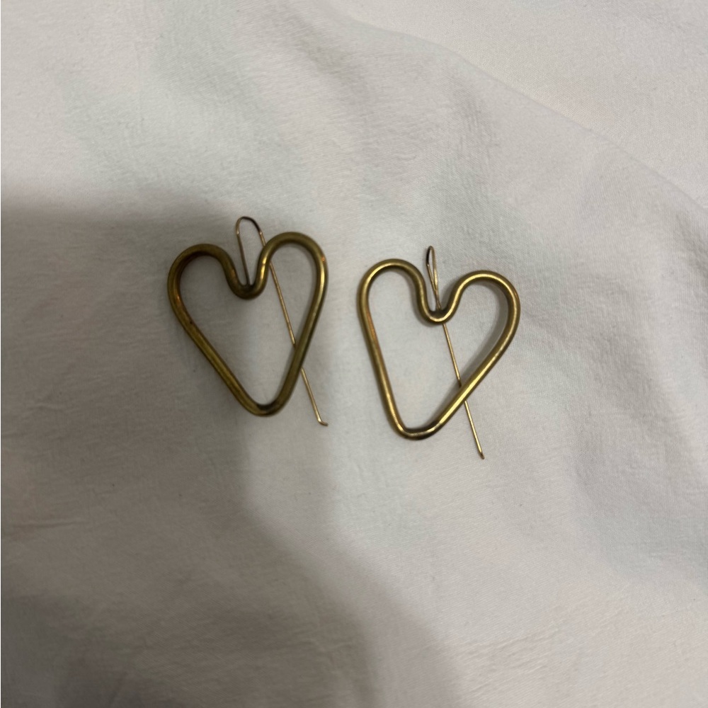 Noonday Collection Gold Heart Earrings